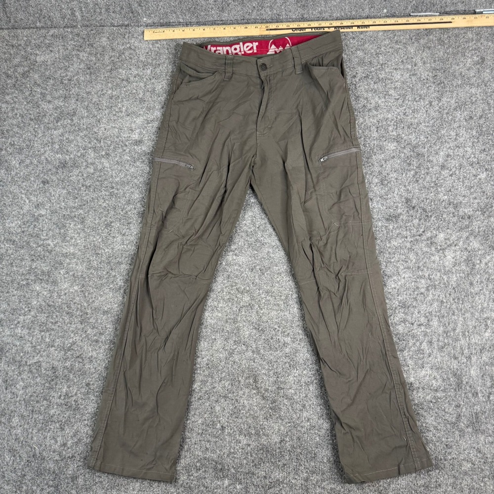 Wrangler ATG Pants Mens Size 32x30 Olive Green Stretch Cargo Outdoor Hiking